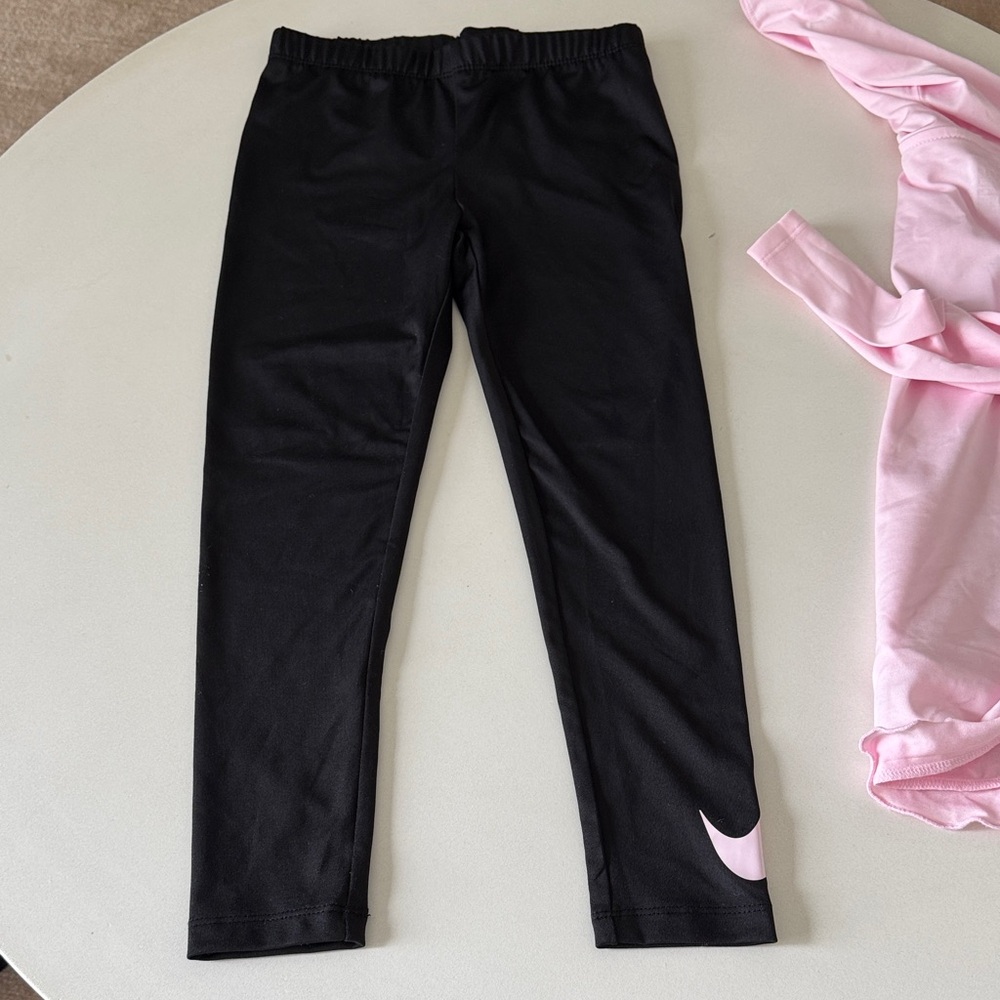 Nike Kids Light Pink Set. Hoodie with Ruffle Hem and leggings. Size 6x - Picture 4 of 4